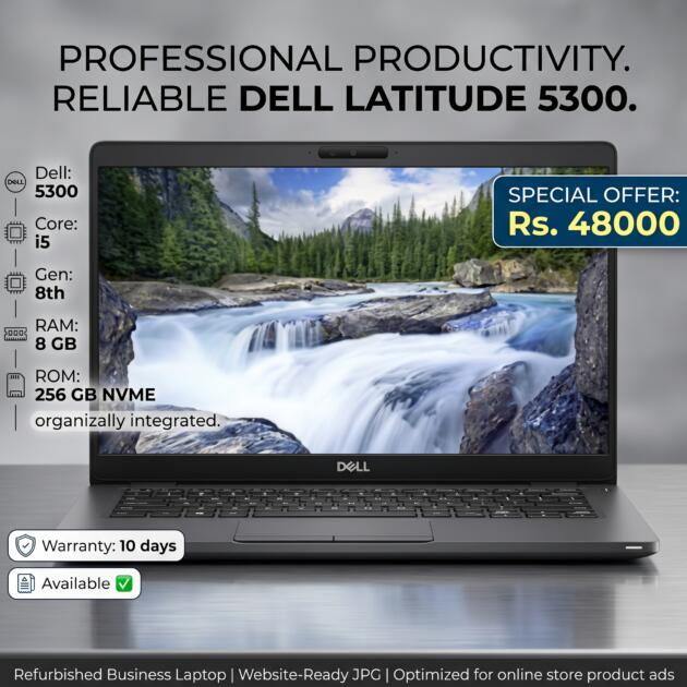 Dell Latitude Business Laptop | Core i5 (8th Gen), 8GB RAM, 256GB NVMe SSD | Special Offer in Faisalabad